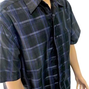 Men’s dress shirt.  Medium.  Black shirt lined with other colors